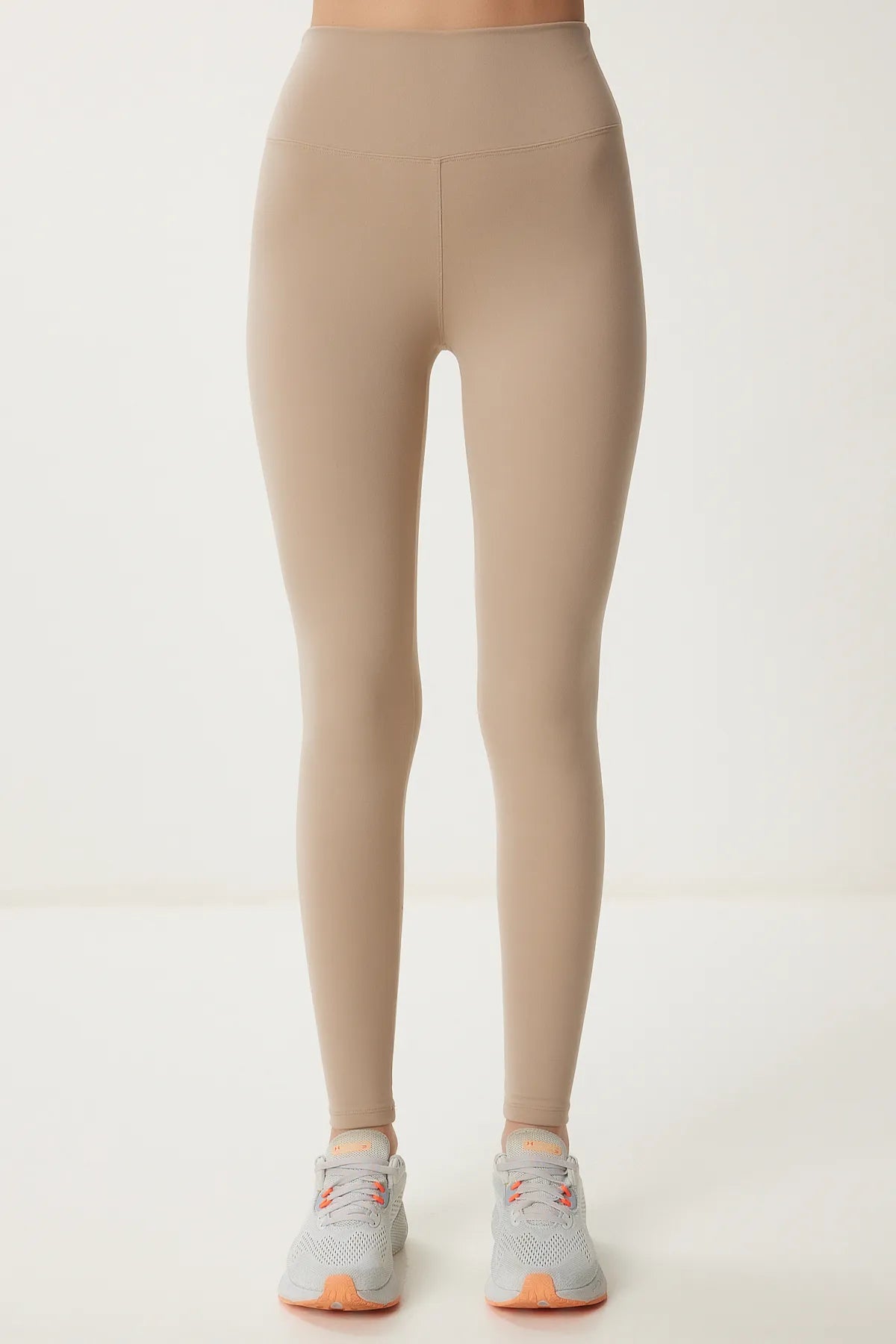 High Waist Knitted Sports Leggings CREAM