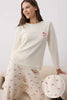 Pink Ribbon/Bow Soft Winter Waffle Knit Pajama Set