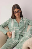 Mint Plaid Knitted Pajama Set