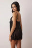 Black Tulle Lace Detail Plain Uncapped Babydoll