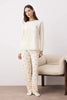Pink Ribbon/Bow Soft Winter Waffle Knit Pajama Set