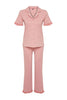 Dusty Rose  Ruffle Detailed Knitted Pajama Set