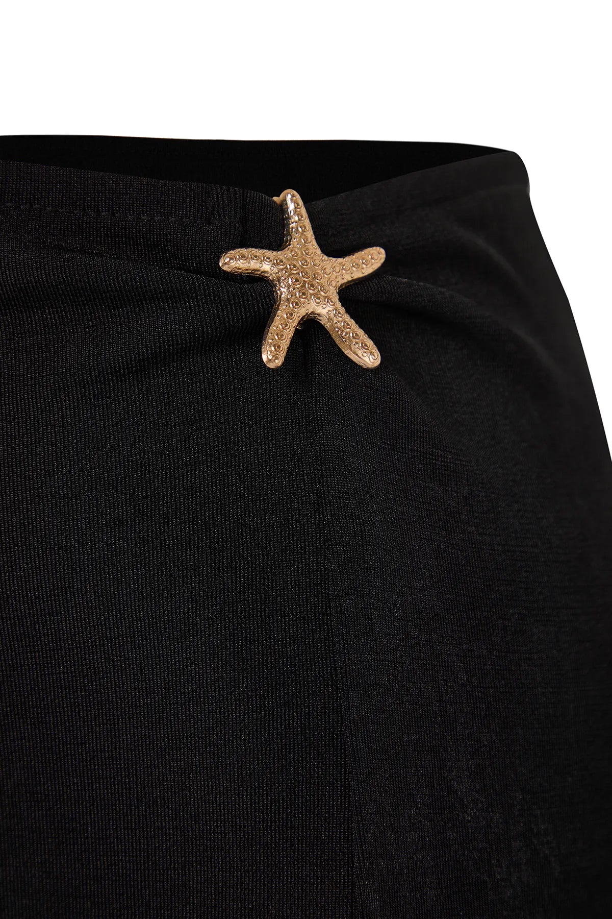 Black Maxi Knitted Premium Accessory Detail Skirt