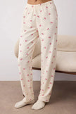 Pink Ribbon/Bow Soft Winter Waffle Knit Pajama Set