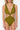 Green Deep Low-cut Knotted Regular Swimsuit