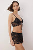 Black Lace Unlined Shorts Lingerie Set