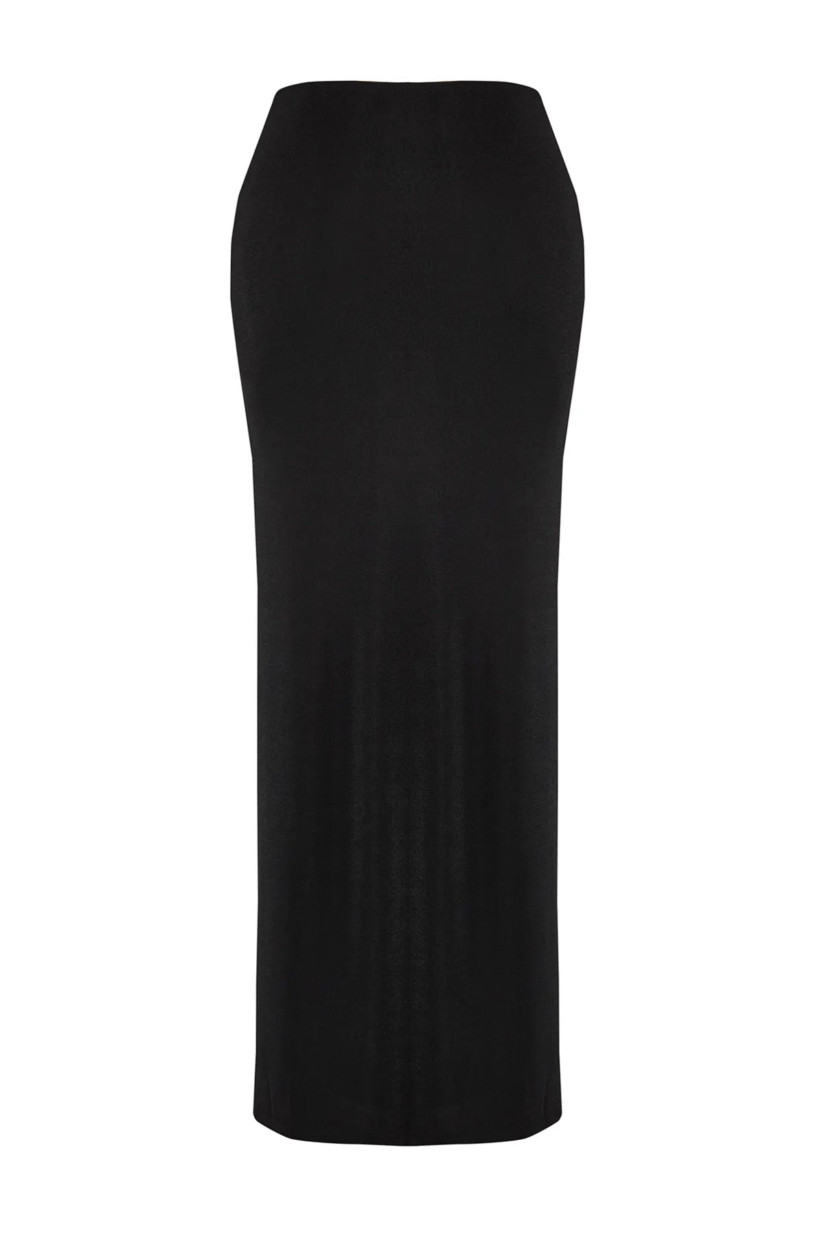 Black Maxi Knitted Premium Accessory Detail Skirt