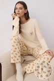 Teddy Bear Soft Winter Waffle Knit Pajama Set