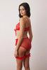 Red Lace Leg Band Unlined Lingerie Set