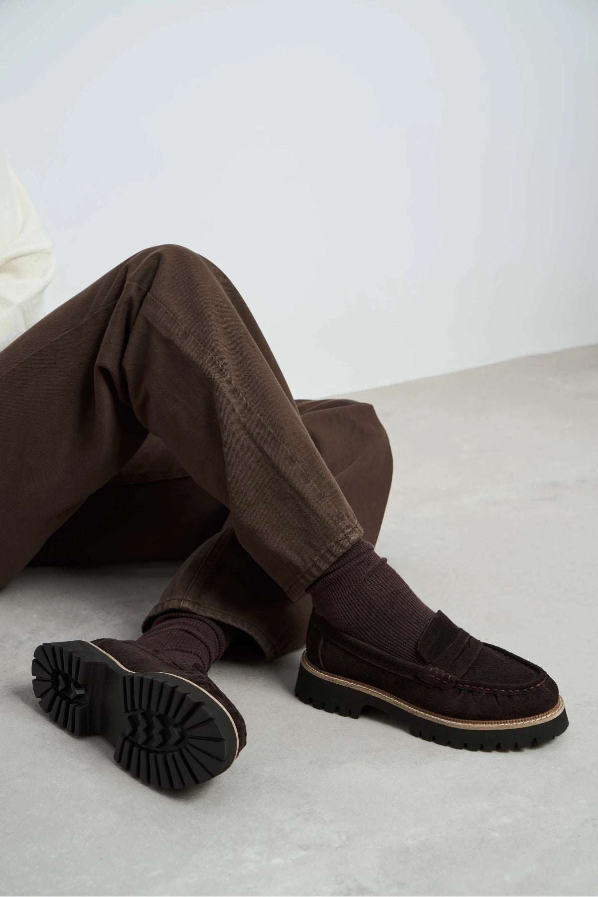 ALEVTİNA BROWN SUEDE THICK-SOLED WOMEN'S LOAFER SHOES