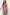 Pink Leopard Patterned Rope Strap Cowl Neck Satin Woven Nightgown