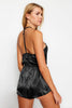 Black Satin Lace Rope Strap Fantasy Nightgown