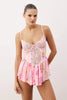 Pink Knitted Floral Strappy Babydoll/Fantasy Nightgown