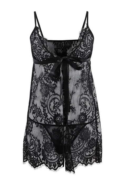 Black Lace Fantasy Nightdress / Babydoll