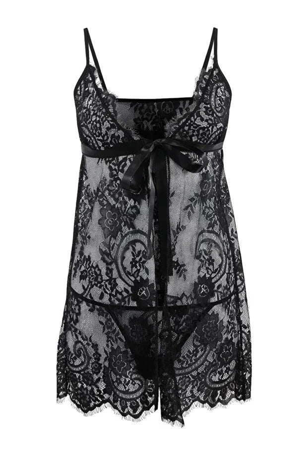 Black Lace Fantasy Nightdress / Babydoll