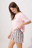 Teen Pink & Multicolor Cotton Dog Print Stretch Soft-Touch Knit Pajama Set