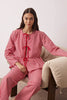 Red Plaid Woven Pajama Set with Tie Detail