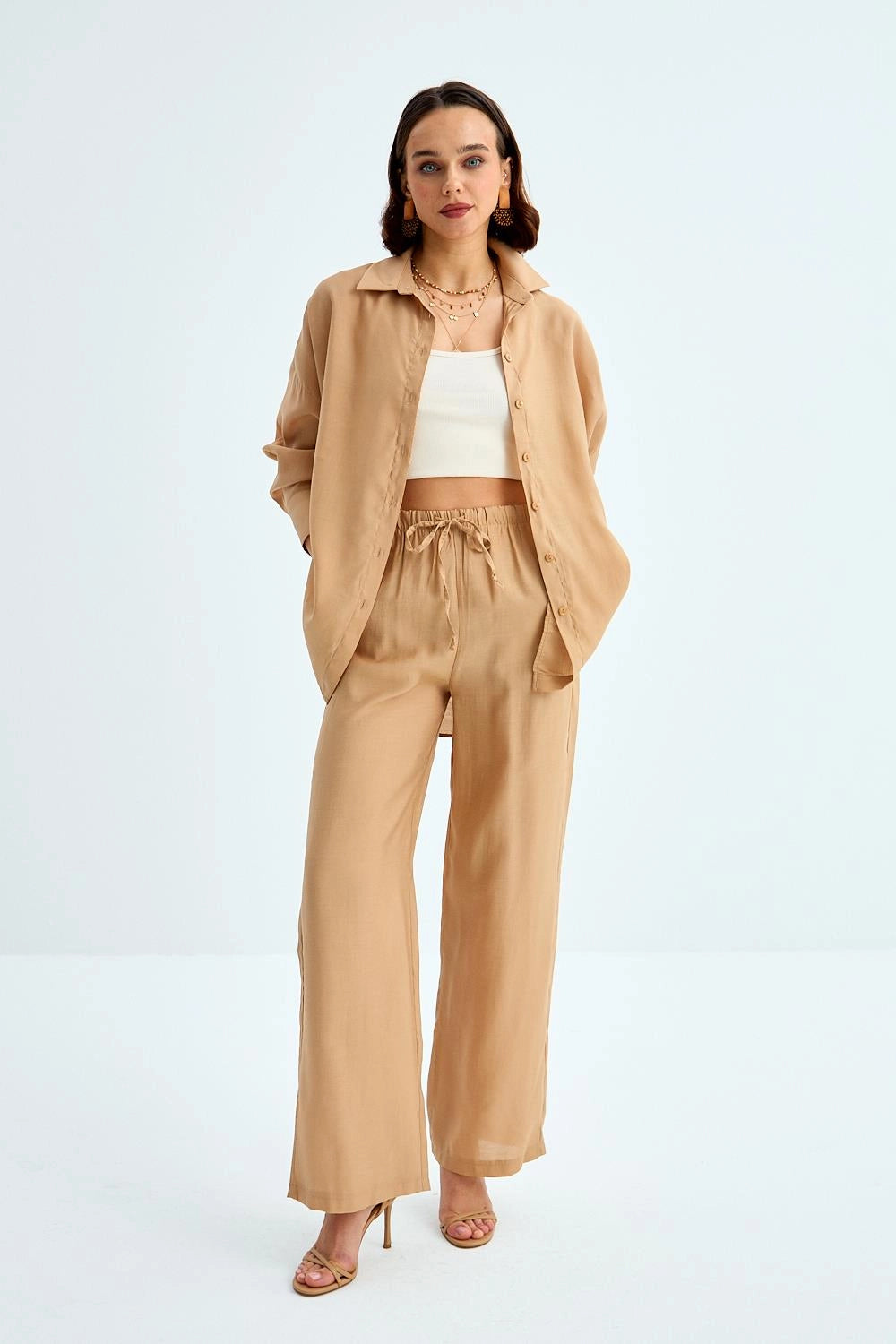 Oversize Shirt Pants Women's Set