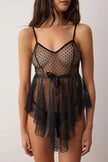 Black Tulle Plain Uncapped Babydoll