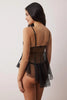 Black Tulle Plain Uncapped Babydoll