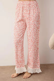 Pink Floral Viscose Woven Pajama Set