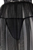 Black Unlined Lace Tulle/Mesh Strap Panty Babydoll/Fantasy Nightgown