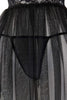 Black Unlined Lace Tulle/Mesh Strap Panty Babydoll/Fantasy Nightgown