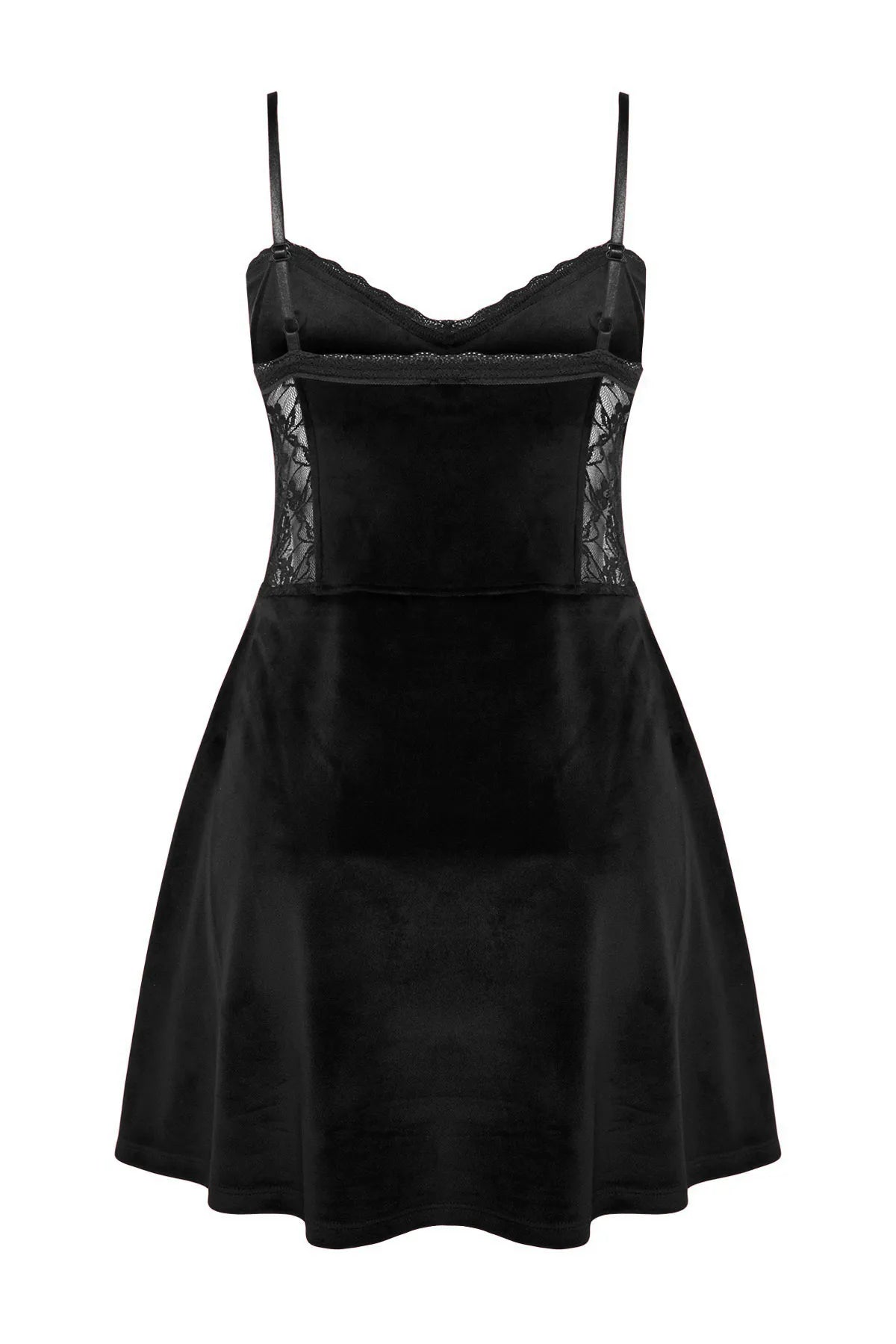 Black Soft Feel Lace Rope Strap Velvet Knitted Nightgown | Nightgowns | Home Wear | Lingerie Black Soft Feel Lace Rope Strap Velvet Knitted Nightgown | Nightgowns | Home Wear | Lingerie