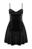 Black Soft Feel Lace Rope Strap Velvet Knitted Nightgown