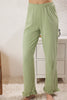 Green  Ruffle Detailed Knitted Pajama Set