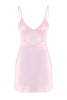 Pink Tulle/Mesh and Back Detailed Coverless Strap Satin Babydoll/Fantasy Nightgown