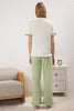 Green  Ruffle Detailed Knitted Pajama Set