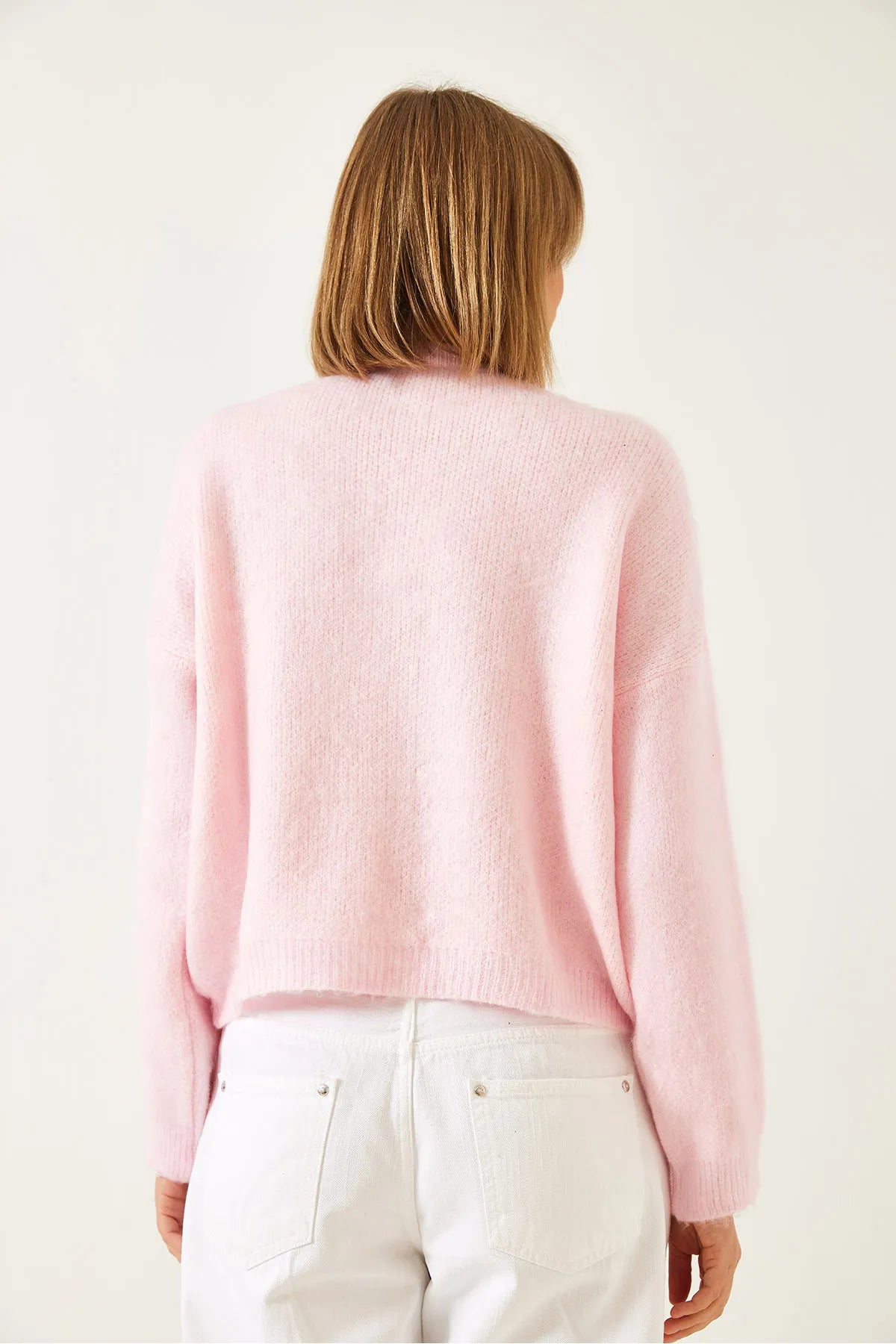 Stone Collar Raised Knit Cardigan