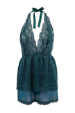 Petrol Lace/Tulle Halterneck Fantasy Nightdress / Babydoll