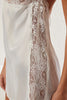 Bride/Bridal White Satin Lace and Slit Detail Woven Babydoll/Fantasy Nightgown