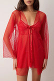 Red Tulle Plain Uncapped Babydoll