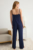 Navy Blue Lace Detailed Knitted Pajama Set