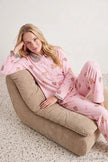 Pink Leopard & Teddy Bear Ruffle Knit Pajama Set