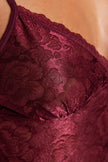 Burgundy Lace Pantyhose Knitted Babydoll/Fantasy Nightgown