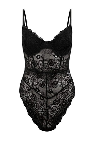 Black Lace Non-Padded Fitted Body