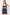 Navy Blue Cotton Lace Rope Strap Ribbed Knit Nightgown