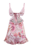 Pink Floral Lace Cut-Out Detail Fantasy Nightdress / Babydoll