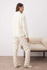 Offwhite-Red Cherry Zippered Soft Winter Waffle Knit Pajama Set