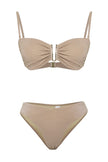 Mink Strapless Accessory Glittery Regular Core Bikini Set