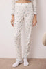 White-Blue Floral Ribbon/Bow Knitted Corduroy/Pointel Knit Pajama Set