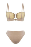 Mink Strapless Accessory Glittery Regular Core Bikini Set