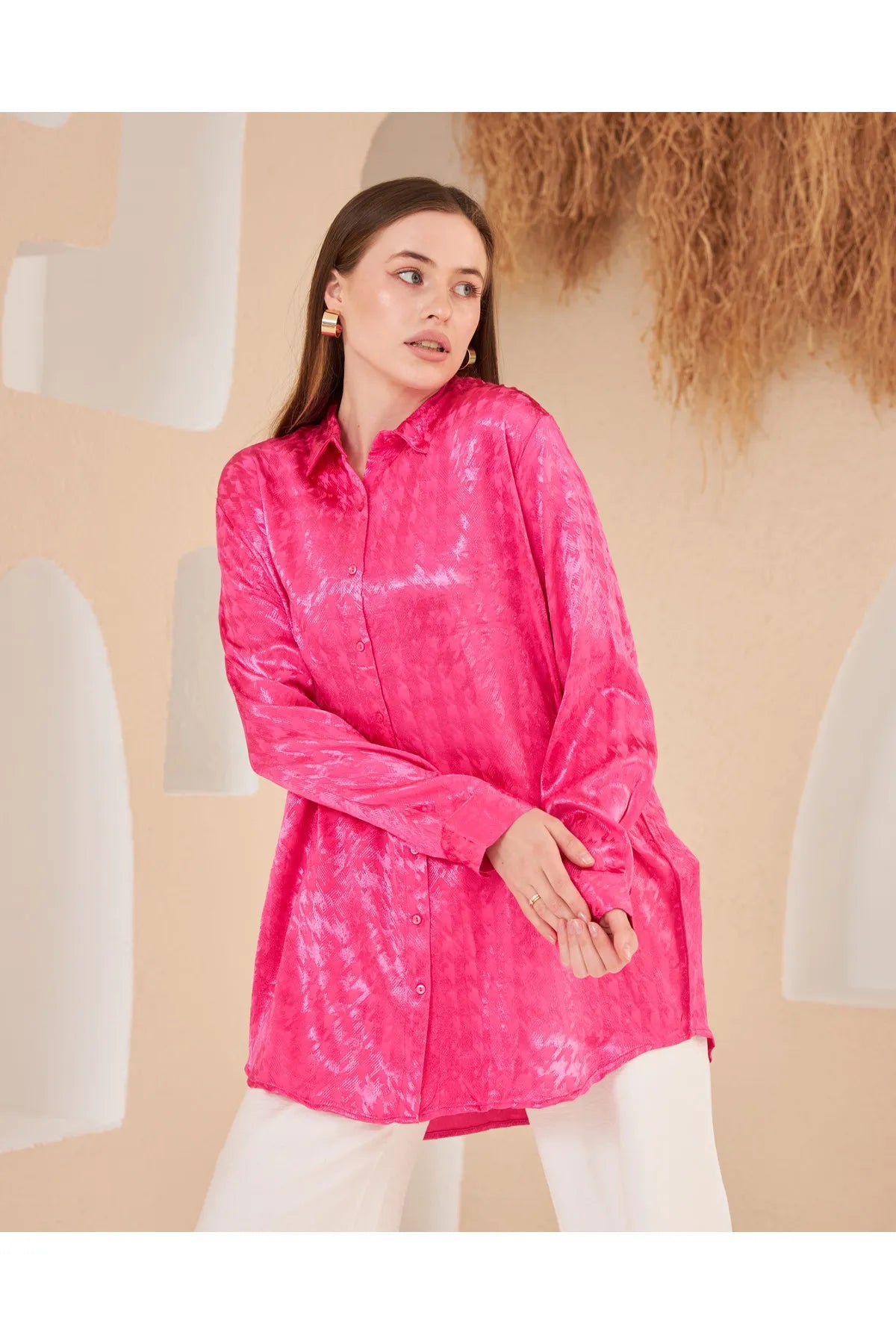 viscose satin jacquard oversize pattern