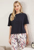 Navy Blue Floral Capri Knitted Pajama Set