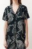 Anthracite Tiger Patterned Viscose Woven Pajama Set