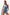 Blue Belted One Shoulder Premium Shell Accessory Regular Core Swimsuit